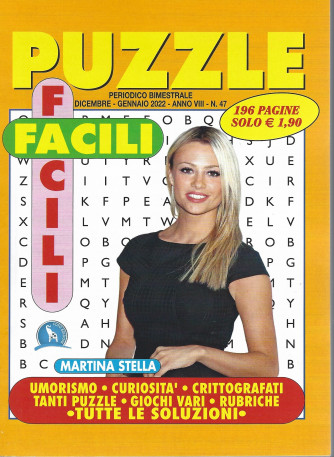 Puzzle Facili Facili - n. 47 - bimestrale -dicembre - gennaio  2022 - 196 pagine