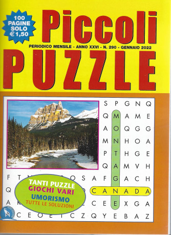 Piccoli Puzzle -  mensile -  n.290 -gennaio  2022 - 100 pagine