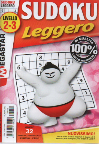 Sudoku leggero - livello 2-3 - n.32 -novembre - dicembre   2023 - bimestrale