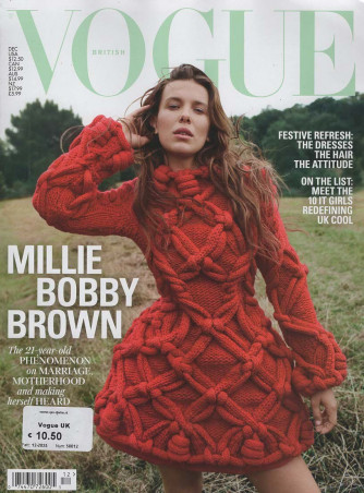 Vogue British - Millie Bobby Brown - Uscita n.12 - 6 Dicembre 2025 - Mensile - In lingua inglese