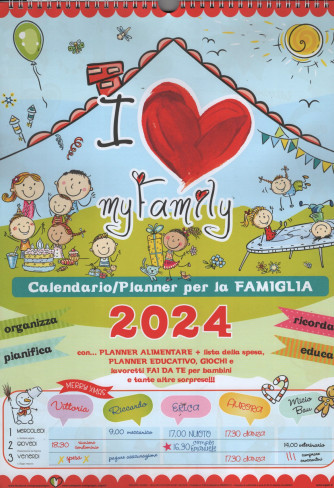 Calendario planner 2024 I love my family - cm. 31 x 43