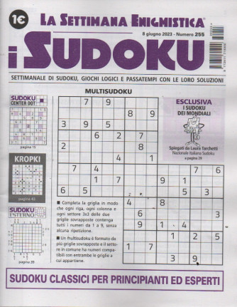 La settimana enigmistica - i sudoku - n.255 -8 giugno   2023 - settimanale
