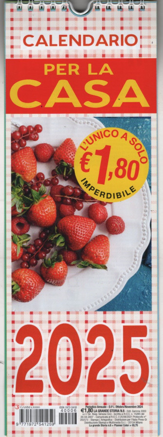 Calendario per la casa 2024  - cm. 11,5 x 33 c/spirale