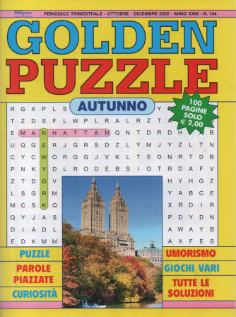 Golden Puzzle  autunno- n. 144- trimestrale - ottobre - dicembre 2022- 100 pagine