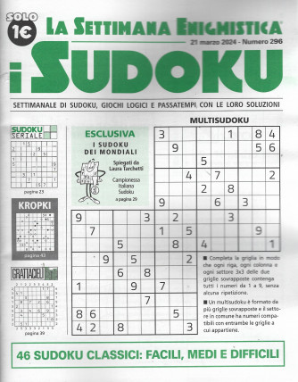 La settimana enigmistica - i sudoku - n.296-21 marzo   2024 - settimanale