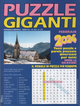 Puzzle giganti - n. 478 - mensile -febbraio 2024