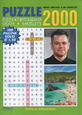 Puzzle 2000 - n. 388 - agosto    2023 - mensile - 100 pagine