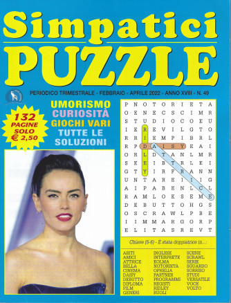 Simpatici  Puzzle - n. 49 - trimestrale - febbraio - aprile  2022   - 132 pagine
