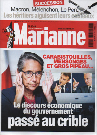Marianne - n. 1348 - du 12 au 18 janvier 2023 - in lingua francese