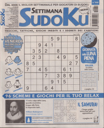 Settimana Sudoku - n.980-24 maggio     2024 - settimanale