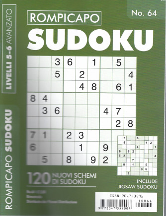 Rompicapo Sudoku - n.64 - livelli 5-6 avanzato - bimestrale