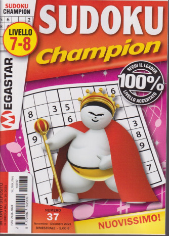 Sudoku Champion - livello 7-8 - n. 37 -novembre - dicembre   2021 - bimestrale