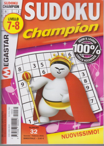 Sudoku Champion - livello 7-8 - n. 32 - gennaio - febbraio 2021 - bimestrale