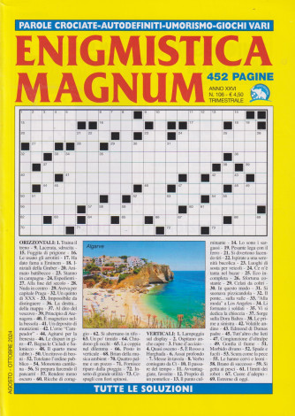 Enigmistica Magnum - n. 106 - trimestrale - agosto - ottobre   2024 - 452 pagine