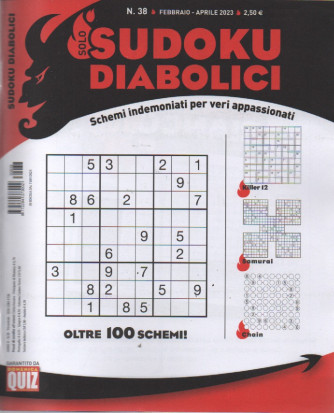 Sudoku diabolici - n. 38 - febbraio - aprile 2023 - trimestrale