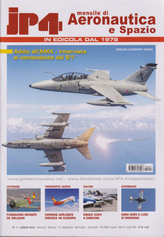 Jp4  - Mensile di Aeronautica e Spazio - n. 7- luglio    2024 - mensile