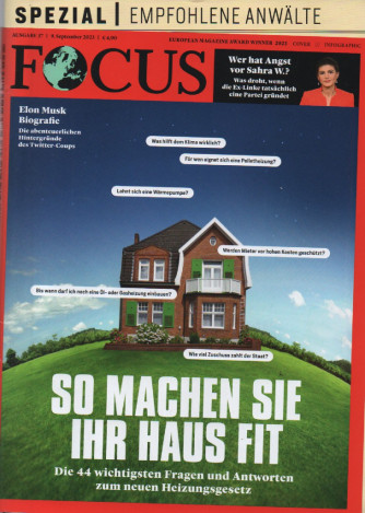 Focus -n. 37 - 9 september 2023- in lingua tedesca