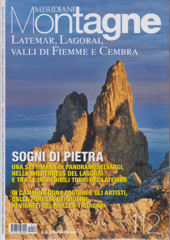 Meridiani Montagne -  Latemar, Lagorai, Valli di Fiemme e Cembra - n. 112 -settembre 2021 - bimestrale -