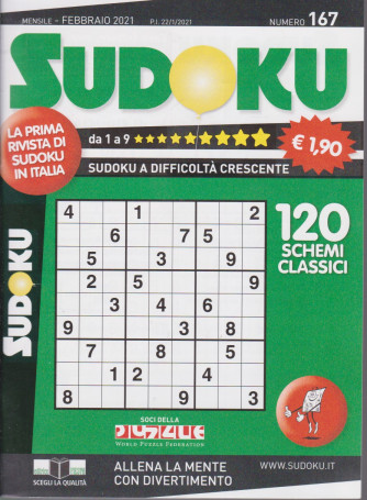 Sudoku - n. 167 - mensile - febbraio 2021