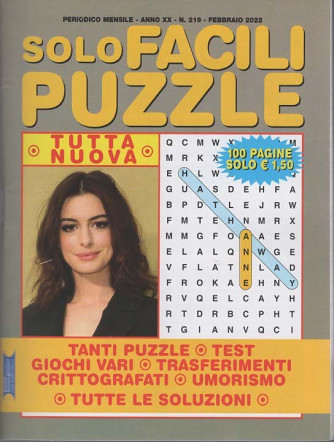 Solo Facili Puzzle - n. 219 - mensile - febbraio 2022 - 100 pagine