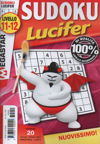 Sudoku Lucifer - livello 11-12 - n. 20 - bimestrale -gennaio - febbraio 2024