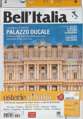 Bell'italia mensile n. 371 Marzo 2017 + Guida osterie d'Italia vol. 2 