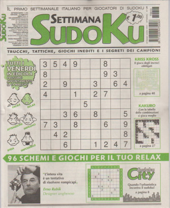 Settimana Sudoku - settimanale n. 613 - 12 Maggio 2017