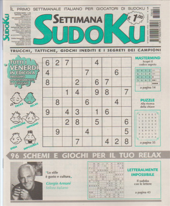 Settimana Sudoku - n. 616 - 2 Giugno 2017 
