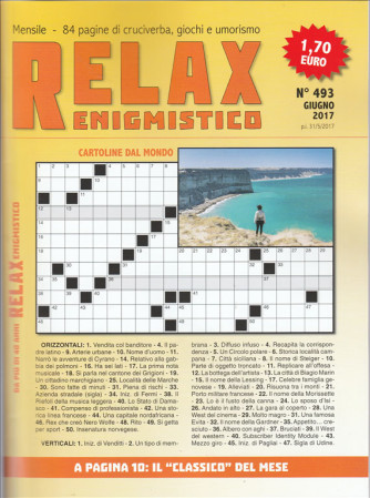 Relax Enigmistico - mensile n. 493 Giugno 2017 
