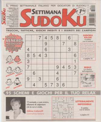 Settimana Sudoku - settimanale n. 617 - 9 Giugno 2017 