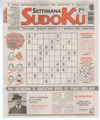 Settimana Sudoku - n. 620 - 30 giugno 2017 