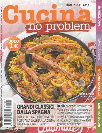 Cucina No Problem- mensile pocket n.7 Luglio 2017 -Paella mista di carne e pesce