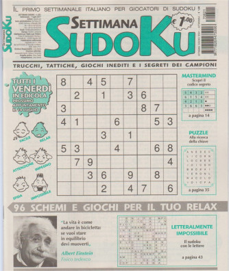 Settimana Sudoku - n. 621 - 7 Luglio 2017 