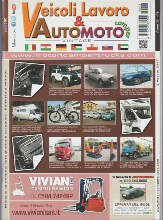 Vielle - Veicoli Lavoro & Auto Moto Camper - Mensile n. 8 Agosto 2017