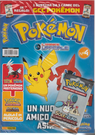 Pokemon Magazine - bimestrale n. 4 - Agosto 2017 + butina 3 Carte Sole e Luna