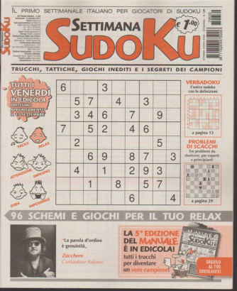 Settimana Sudoku - n. 630 - 8 Settembre 2017