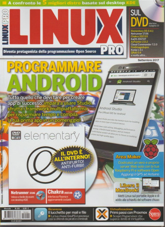 Linux Pro - mensile n. 181 Settembre 2017 Programmare Android - con DVD