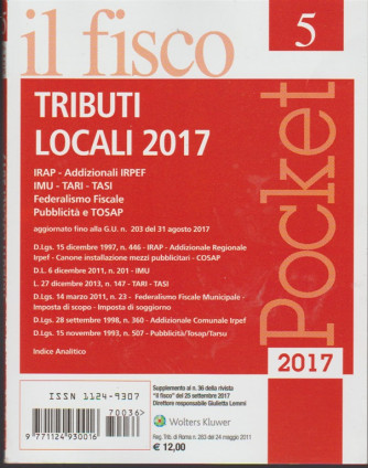 il Fisco Pocket - bimestrale n. 36 Settembre 2017 - Tributi Locali 2017 