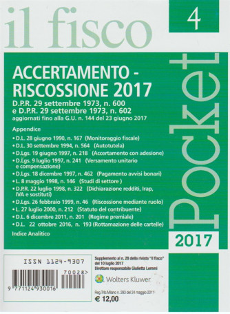 il Fisco Pocket vol. 4/2017 - Accertamento - Riscossione 2017 - Luglio 2017 