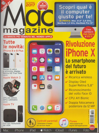 Mac Magazine - Mensile n.108 Novembre2017 - rivista più venduta nel mondo Apple