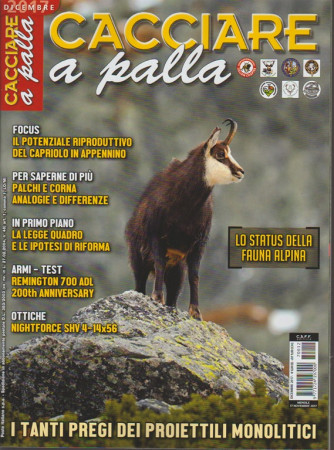 Cacciare a Palla - mensile n. 12 Dicembre 2017 Lo status della fauna alpina