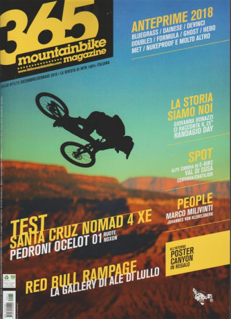 365 Mountain Bike Magazine - mensile n. 72 Dicembre 2017 Poster Canyon in regalo