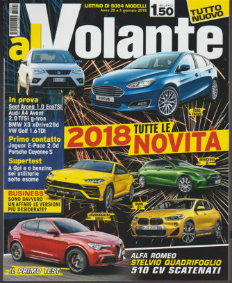 Al Volante - mensile n. 1 Gennaio 2018 - Tutte le novità 2018