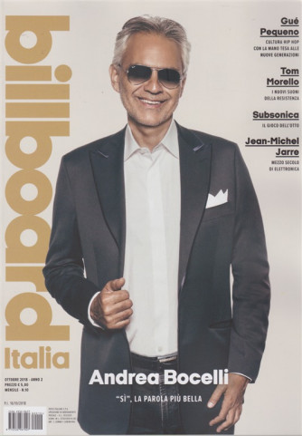 Billboard Italia - n. 10 - ottobre 2018 - mensile