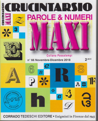 Maxi Crucintarsio -  - Parole & Numeri - n. 66 - novembre - dicembre 2018 - trimestrale - 