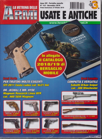 La Vetrina Delle Armi usate e antiche + in allegato il catalogo 2018/19 di Bersaglio mobile - mensile - n. 162 - novembre 2018 - 