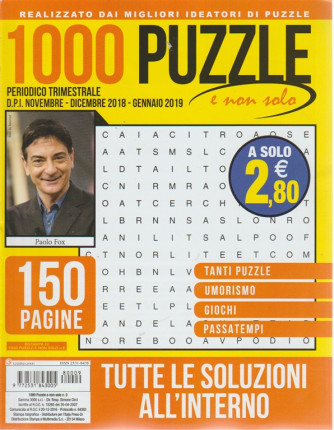1000 Puzzle E Non Solo - n. 9 - trimestrale - novembre - dicembre 2018 - gennaio 2019  - 150 pagine