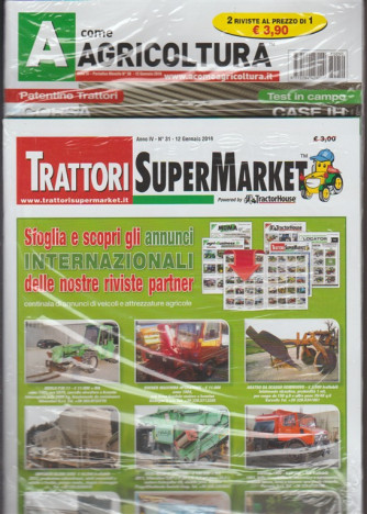 A Come Agricoltura  - mensile n.50 Gennaio 2018 + Trattori SuperMarket n.31/2018