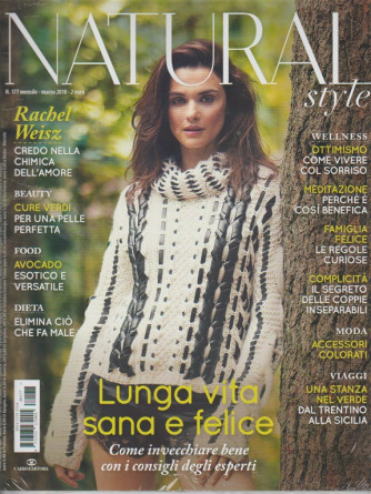 Natural Style-mens.n.177 Marzo2018 Rachel Weisz:credo nella chimica dell'amore