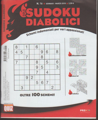 Solo Sudoku Diabolici - trimestrale n. 16 Gennai 2018 